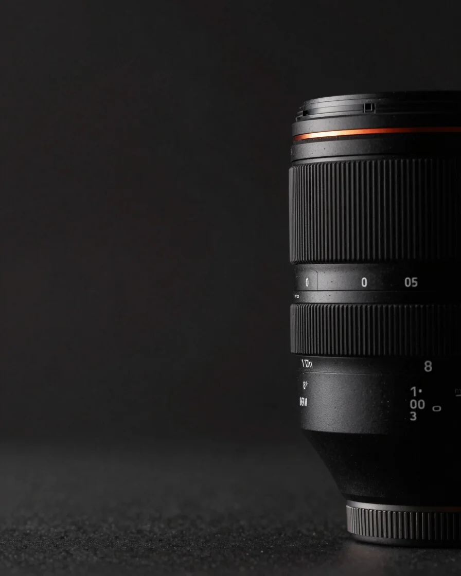 Macro shot of a high-end tech product, possibly a smartphone or c